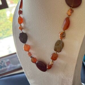 Elegant Multi-Stone Necklace with Gold filled clasp OOAK